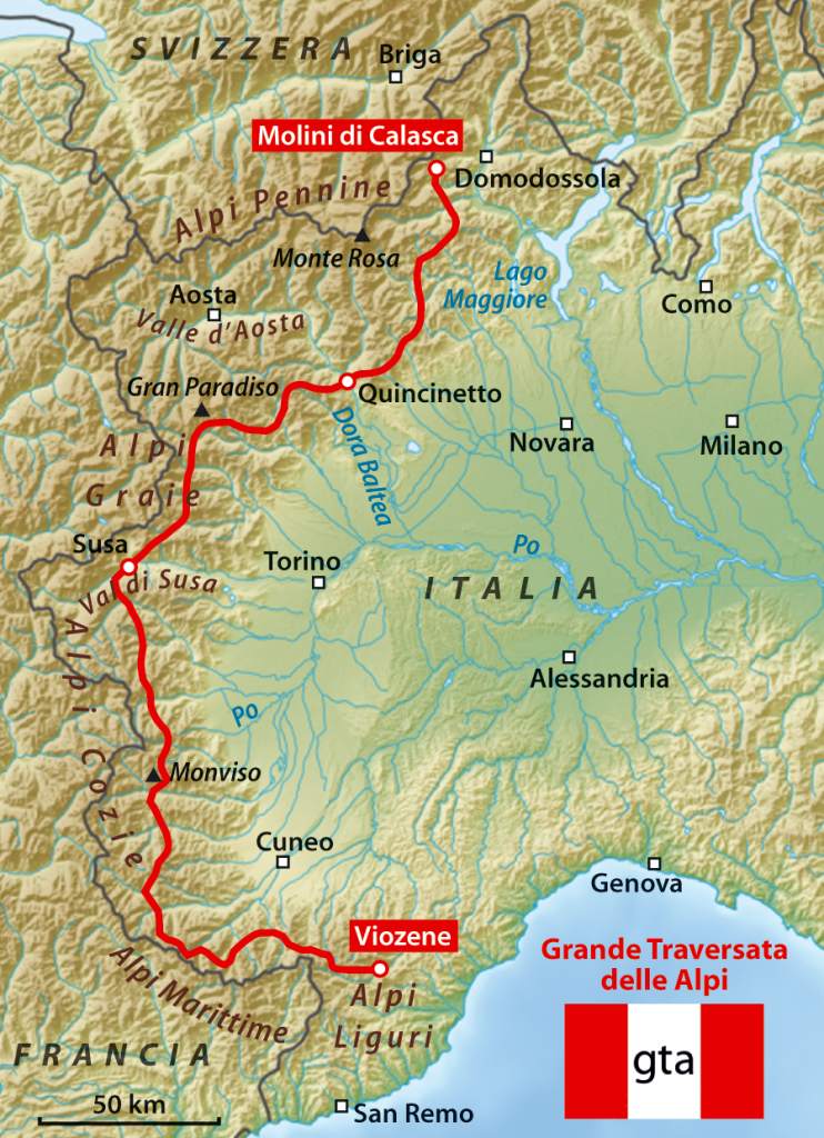 Mapa Grande Traversata delle Alpi / Foto: NordNordWest (CC-BY-SA-3.0)